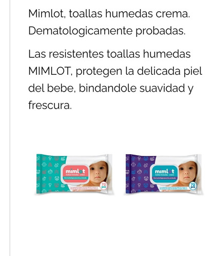 Imagen 2 de 4 de Toallitas De Bebe Mimlot