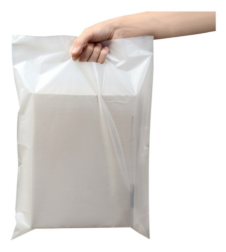 500 Bolsas Biocompostables Rec-troquel Color  Natural 35x45