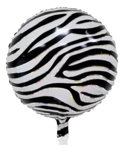 5 Globos Metálico 46 Cm Animal Print Cebra. Calidad Helio