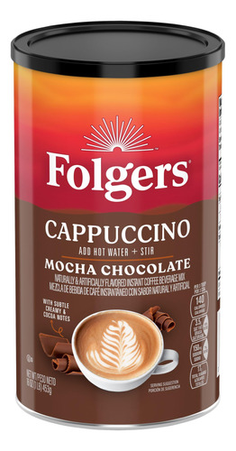 Folgers Cappuccino Mocha Chocolate Mezcla De Bebidas De Caf.