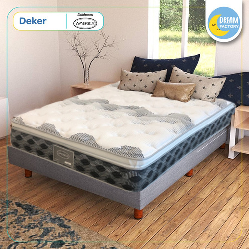 Imagen 3 de 9 de Colchón Individual América Deker Pillow Top Ortopédico 30 Cm