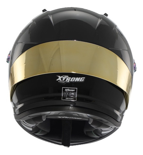 Casco Certificado Ece Para Moto Dot Integral Xtrong R1 Negro Brillante L