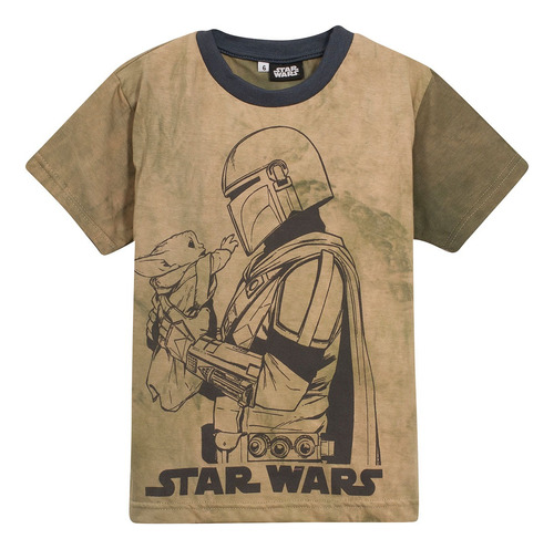 Remera Niños Manga Corta Star Wars Baby Yoda Lic Original