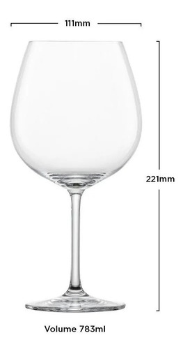 Imagem 2 de 7 de Jogo 6 Tacas Cristal Borgonha Ivento 783 Ml Schott Zwiesel
