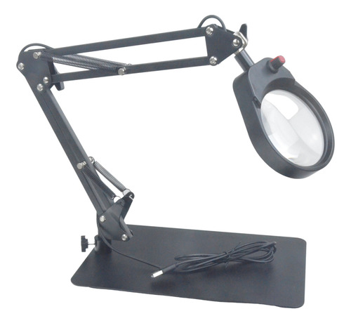 Lupa Con Luz Led Pinza Base Para Cautin Reparar Electrónicos