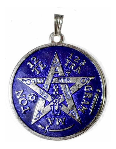 Colgante Tetragrammatón - Cor Níquel - Fondo Azul