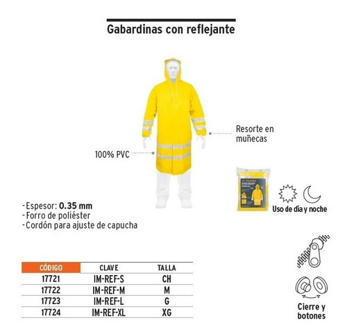 Pilot Lluvia Reflectivo Amarillo Impermeable Truper Im-ref