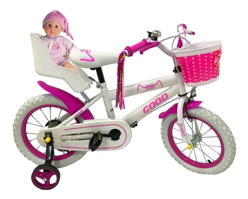 Bici Rodado 12 Nena O Var n Con Sillita Doble Canasto Timbre
