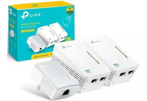 Pack-3 Extensor Sinal Wi-fi Powerline Tp-link Av600 Wpa4220