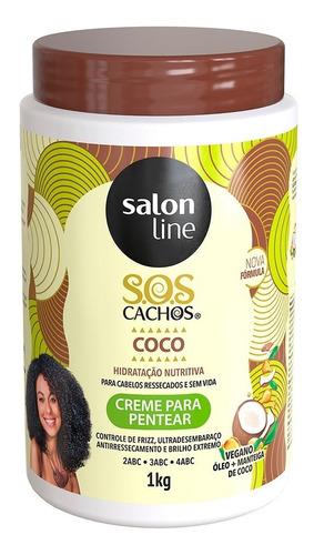 Salon Line Sos Creme Pentear Coco Tratamento Profundo 1kg