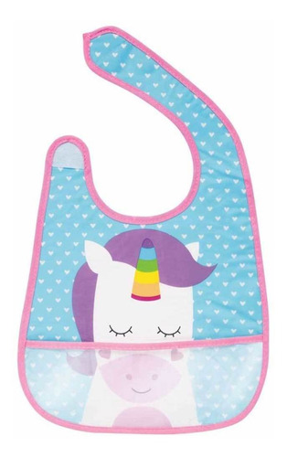 Babador Infantil Impermeável Com Bolso - Animal Fun - Unicó