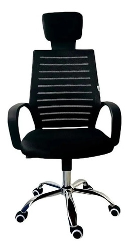 Silla De Oficina Gerencial Collins Alta Negra Giratoria