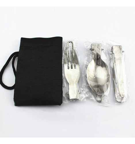 Lq Juego De Cubiertos, 3 Bolsas Plegables Con Cuchara,