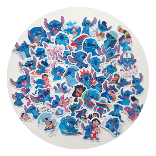 Stickers Stitch 50 Unidades Laminados, Pegatinas Disney
