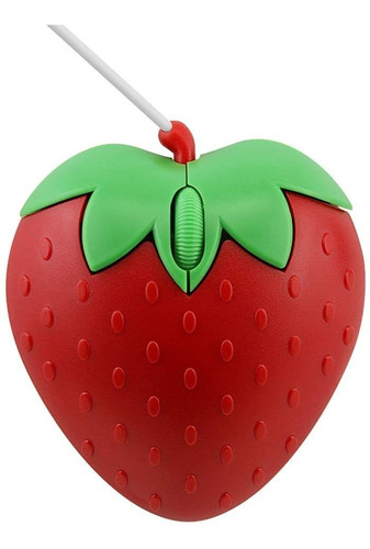 Mouse 3c Light, Rojo/diseno De Frutilla/3 Botones