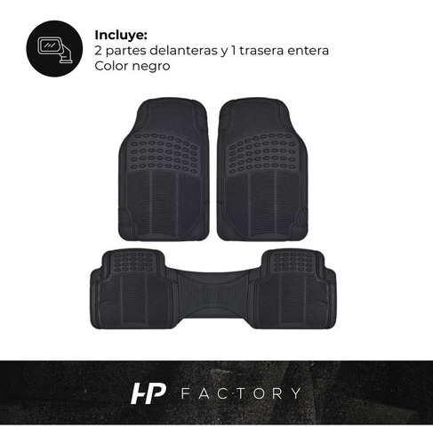 Cubre Alfombra Para Auto Pvc 3 Piezas Color Negro Universal