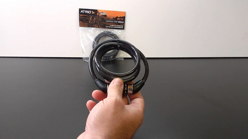 Kit Cadeado Segurança Chave Trava Bike Bicicleta Atrio Preto