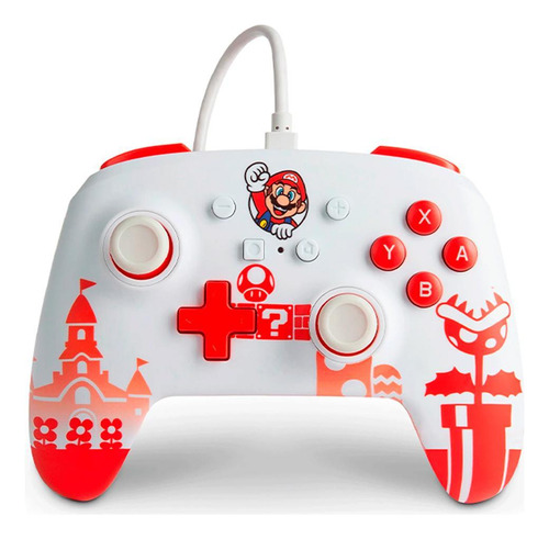 Controle Com Fio Nintendo Switch Super Mario Castle - Powera