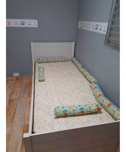 Cama Infantil Com Proteção E Cama Auxiliar 100% Mdf Caixotin Cimol