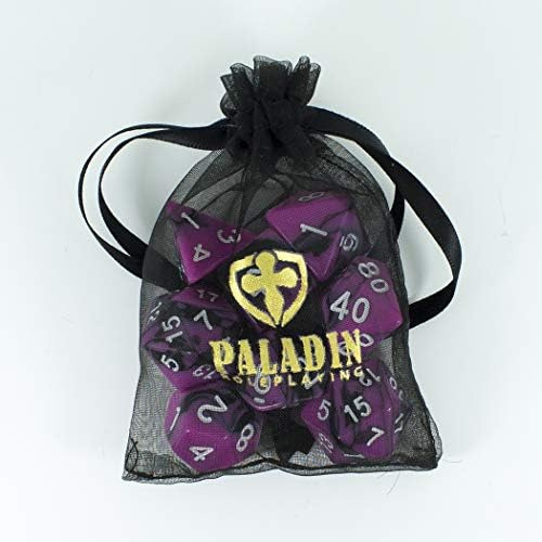 Juego De Rol Paladin, Dados Magentas Y Negros - Conjunto Dnd