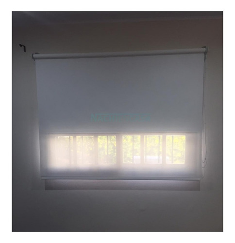 Cortina Roller Doble Blackout Sun Screen 6% Blanca 1.30x1.25