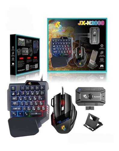 Kit Gamer Teclado Mouse Bluetooth Soporte 4 En 1 Gamer Kit