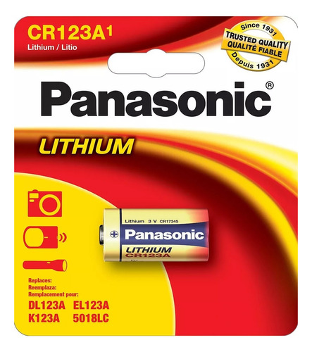 Pila Bateria Cr123 Panasonic No Recargable Litio 3 Volts - 1 Pieza