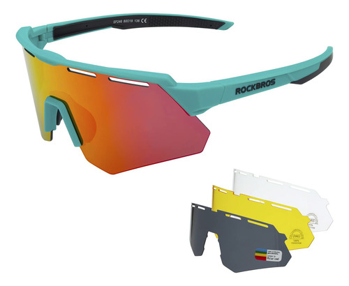 Rockbros Gafas De Ciclismo Polarizadas Con 4 Lentes Interca.