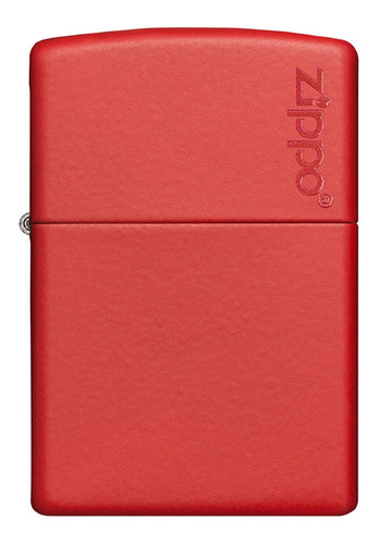 Imagen 2 de 10 de Encendedor Zippo Lighter Red Matte With Logo Rojo