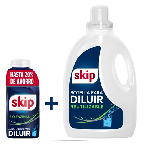 Jabon Liquido Skip Para Diluir Bioenzimas Ropa Bidon Pack X2