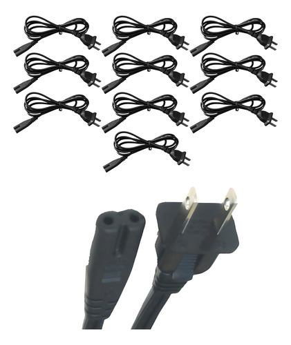 Cable Corriente Interlock Grabadora Tipo 8 Universal 10 Pzs