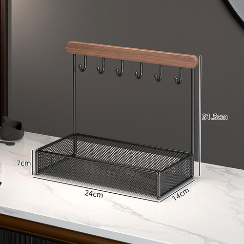 Decoración De Almacenamiento De Soporte Base Cuadrada Negro