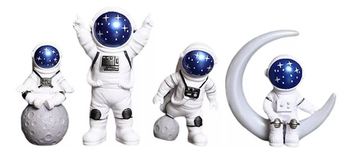 4 Piezas De Figuras De Adorno De Spaceman.