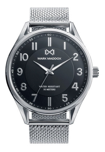 Reloj Mark Maddox Hombre Coleccion De Lujo Color De La Correa Plateado Color Del Bisel Plateado Color Del Fondo Negro
