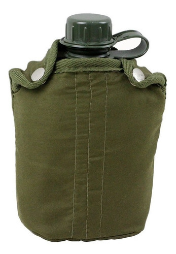 Cantil Térmico Plástico 900ml C/ Capa Verde Militar Echolife