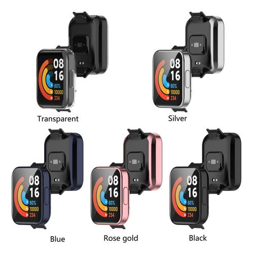 Funda De Tpu Galvanizada Azul Para Xiaomi Redmi Watch 2 Lite