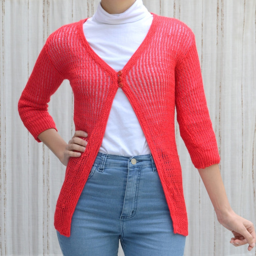 Sweater Saquito De Lana Mujer Rojo Mujer 06_113