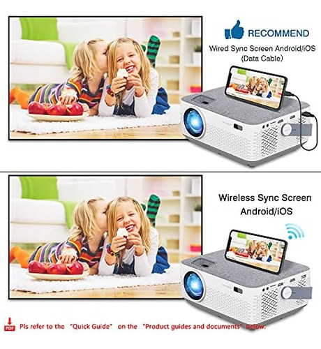 Fangor Proyector Wifi Bluetooth 8400mah Batería, Proyector D