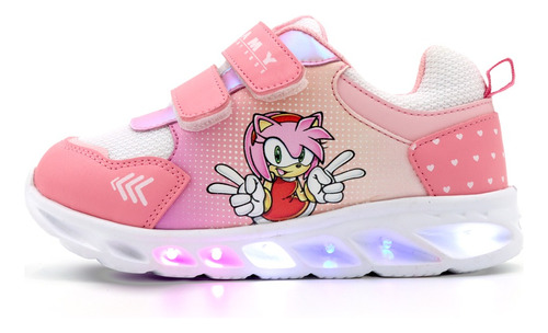 Tenis Original Sonic Amy Rose Con Luces Para Niña