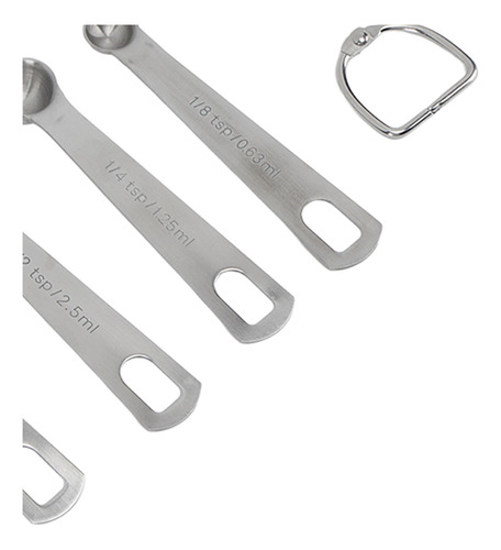 Juego De Tazas Y Cucharas Medidoras De Acero Inoxidable