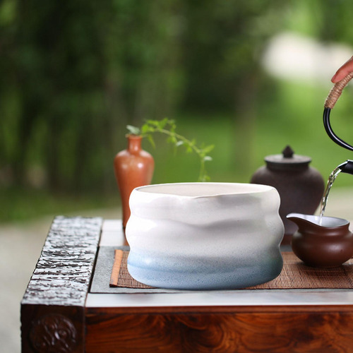 Japonese Matcha Tea Bowl Tazón De Tazón De Gradiente Azul