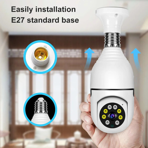 Qa1 Bombilla De Vigilancia E27, Cámara Wifi De 2mp