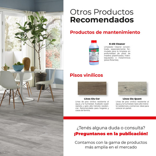 Imagen 5 de 6 de Adhesivo Base Acuosa Kekol Piso Vinilico Baldosa K645 4k Me