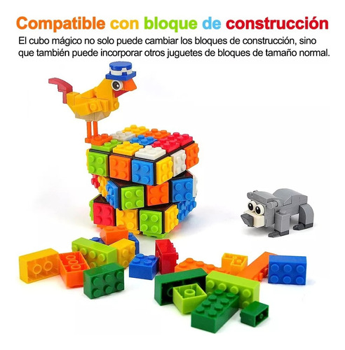 Cubos Rubik 3x3 Uso Profesional Bloques Legó Desarmable Cubo