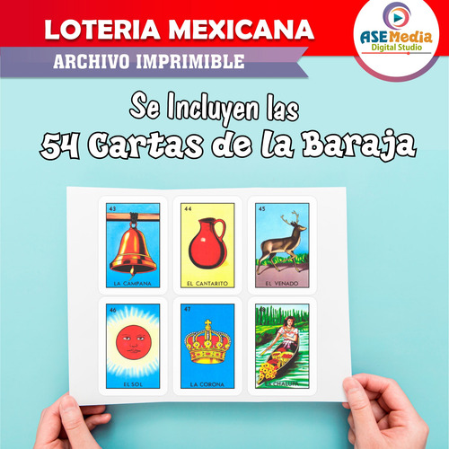 Lotería Mexicana 500 Tablas Únicas Con Baraja Imprimible M1