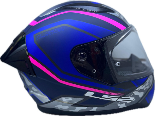 Casco Ls2 Ff353 Ufo Azul Mate Rosado