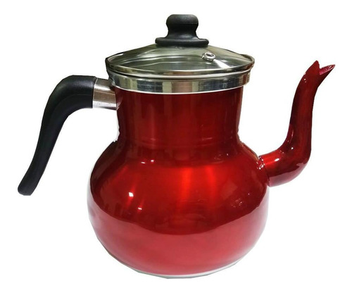 Bule De Café Tampa De Vidro Vermelho Brilhante 1,9l Belmar