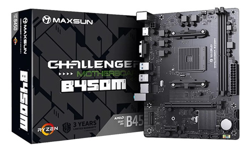 Placa Mãe Maxsun B450m Ms-challenger, Chipset B450, Amd Am4