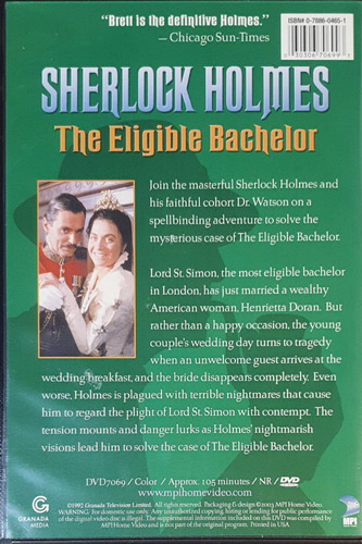Dvd Sherlock Holmes The Eligible Bachelor Jeremy Brett