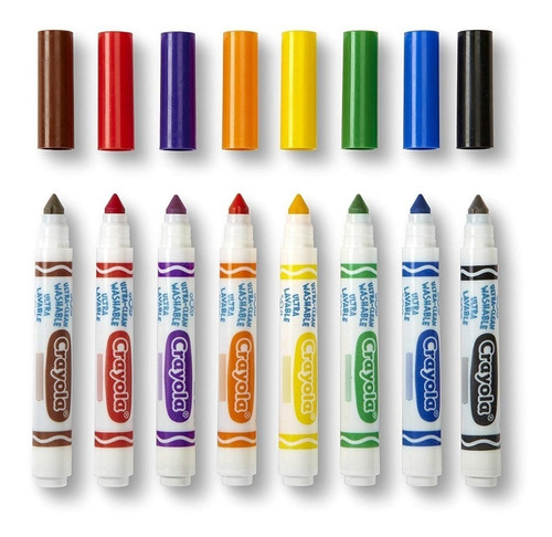 Plumones Gruesos Lavables Crayola 8 Piezas Jumbo Tips